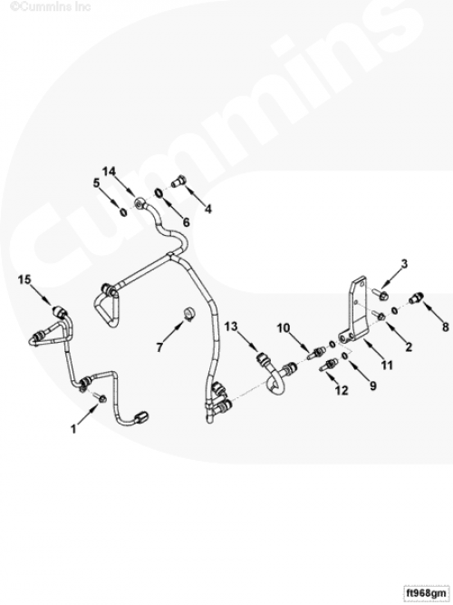 Фитинг топливопровода для двигателя Cummins 4ISBе 4.5L