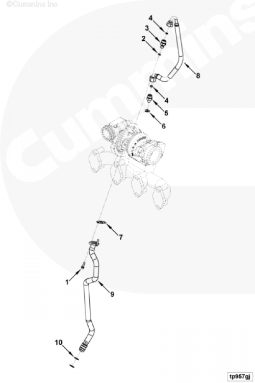 Трубка слива масла с турбины для двигателя Cummins 4ISBе 4.5L