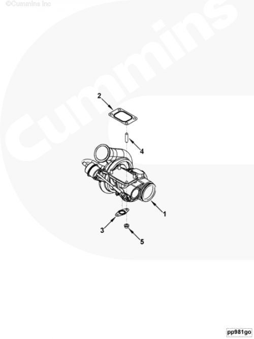 Турбокомпрессор для двигателя Cummins 4ISBе 4.5L