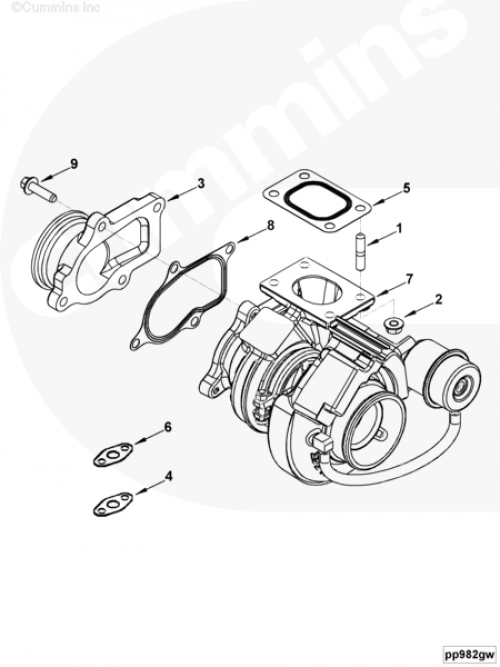 Турбокомпрессор для двигателя Cummins 4ISBе 4.5L