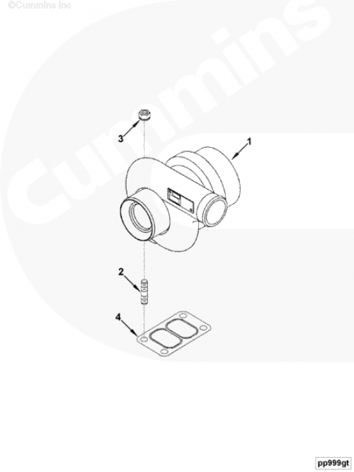 Турбокомпрессор (аналог 4043978) для двигателя Cummins 4ISBе 4.5L