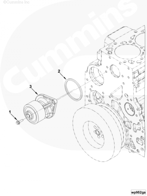 Болт крепления водяной помпы для двигателя Cummins 6BT / EQB