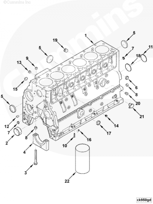 Заглушка блока цилиндров для двигателя Cummins 6BT / EQB