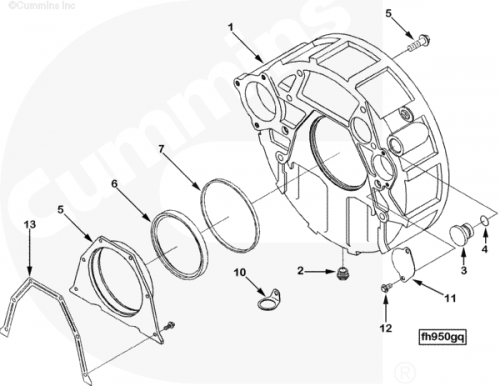 Заглушка картера маховика для двигателя Cummins 6BT / EQB