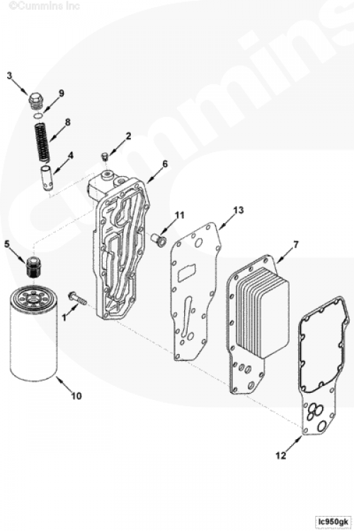 Прокладка маслоохладителя (теплообменника) для двигателя Cummins 6BT / EQB