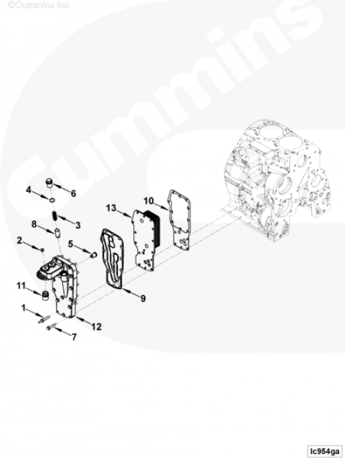 Теплообменник масляный для двигателя Cummins 6BT / EQB