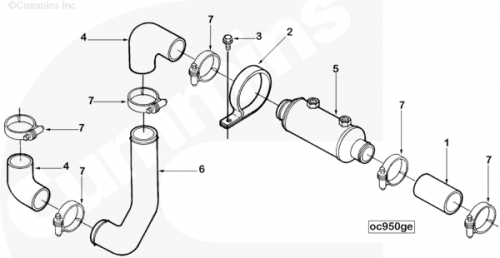 Трубка охладителя масла для двигателя Cummins 6BT / EQB