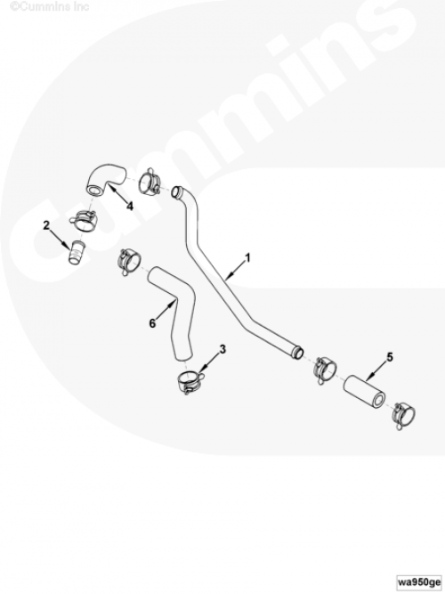 Хомут шланга ОЖ для двигателя Cummins 6BT / EQB