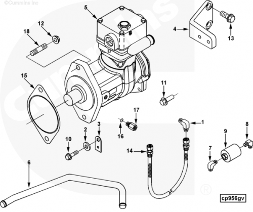 Воздушный компрессор для двигателя Cummins 6BT / EQB