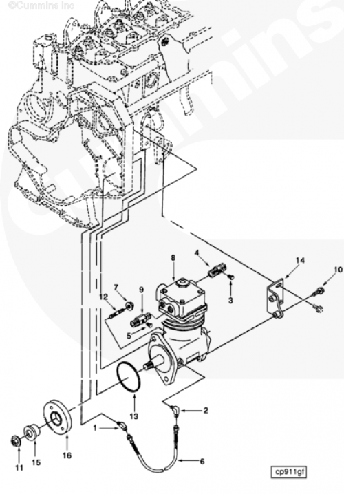 Компрессор воздушный для двигателя Cummins 6BT / EQB