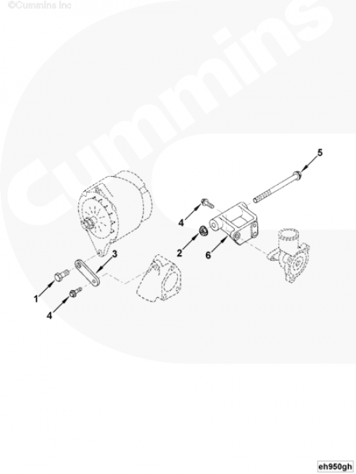 Болт крепления скобы генератора для двигателя Cummins 6BT / EQB