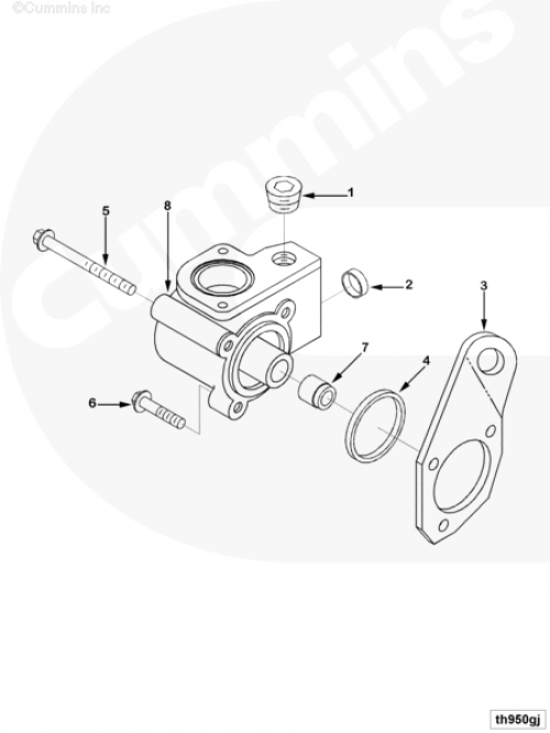 Болт крепления корпуса термостата для двигателя Cummins 6BT / EQB