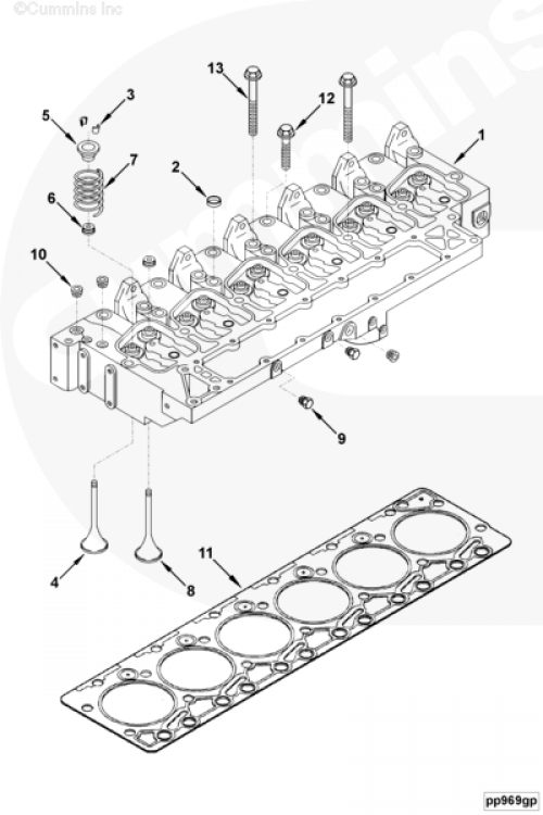 Головка блока цилиндров (ГБЦ) для двигателя Cummins 6BT / EQB