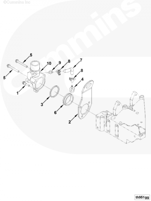 Корпус термостата для двигателя Cummins 6BT / EQB