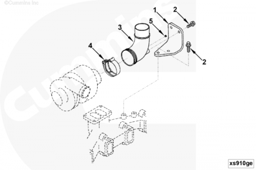 Кронштейн патрубка воздушного выпускного для двигателя Cummins 6BT / EQB