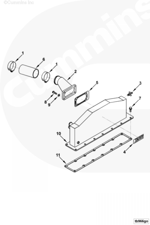 Патрубок интеркулера для двигателя Cummins 6BT / EQB
