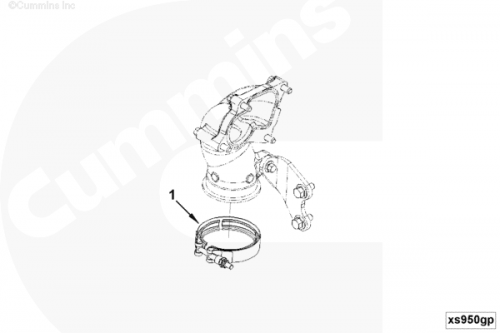 Хомут выходного патрубка выпускной системы для двигателя Cummins 6BT / EQB