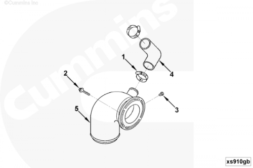 Хомут патрубка выпускного воздушного для двигателя Cummins 6BT / EQB