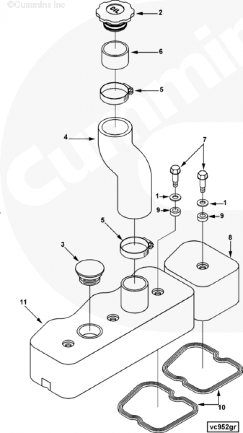 Шланг горловины маслозаливной для двигателя Cummins 6BT / EQB