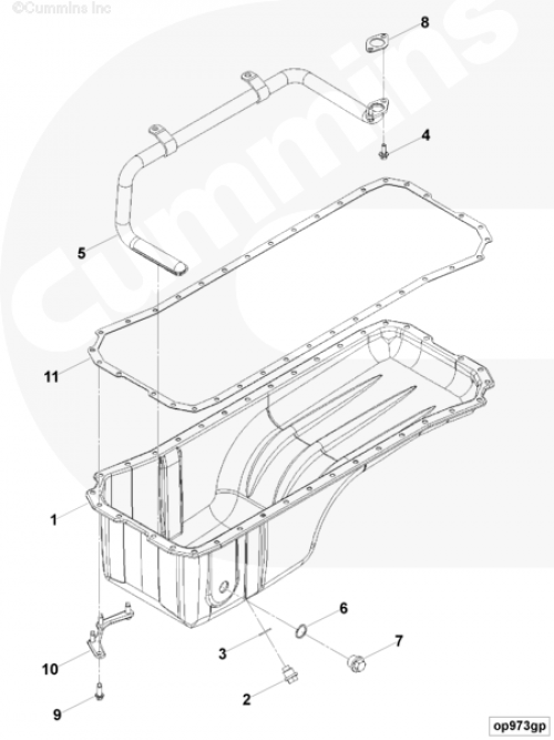 Прокладка поддона масляного для двигателя Cummins 6BT / EQB