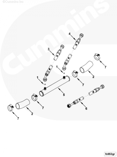 Трубка охладителя топлива для двигателя Cummins 6BT / EQB