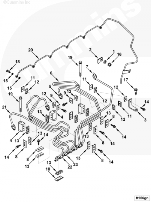 Трубка топливная 4-го цилиндра для двигателя Cummins 6BT / EQB