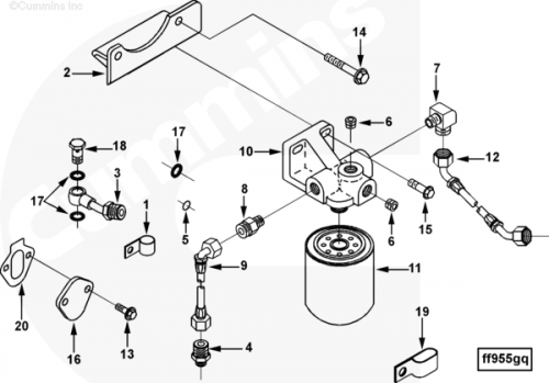 Кронштейн основания топливного фильтра для двигателя Cummins 6BT / EQB