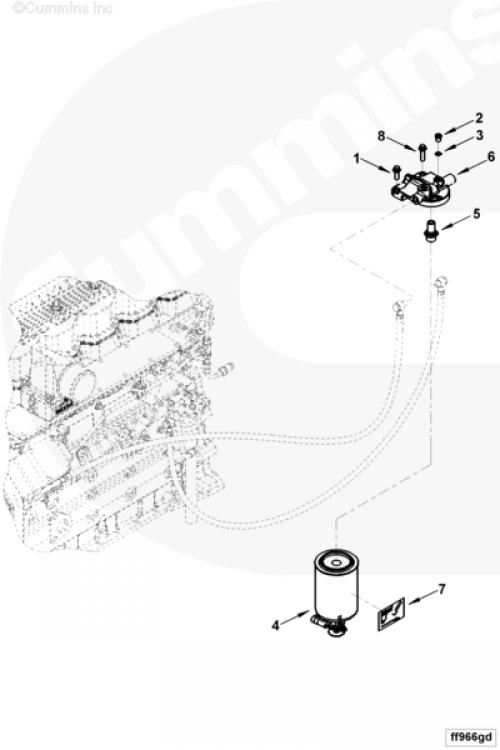 Фильтр топливный Fleetguard FS19519 для двигателя Cummins 6BT / EQB