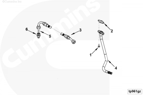 Трубка подачи масла к турбине для двигателя Cummins 6BT / EQB