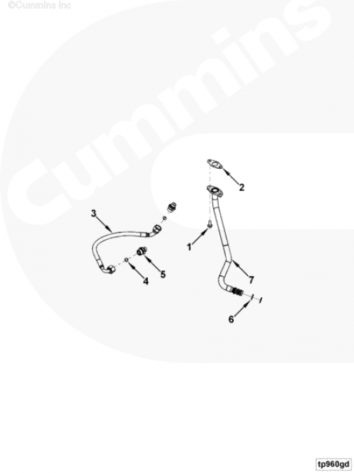 Трубка подачи масла к турбине для двигателя Cummins 6BT / EQB