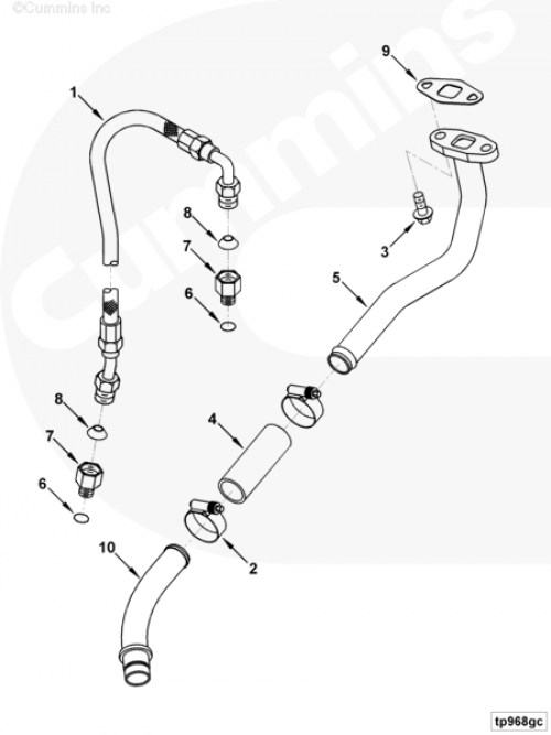 Трубка слива масла с турбины для двигателя Cummins 6BT / EQB