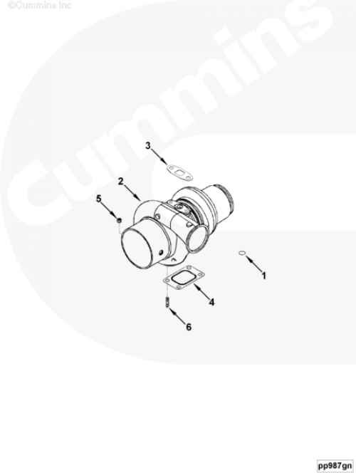 Турбокомпрессор для двигателя Cummins 6BT / EQB