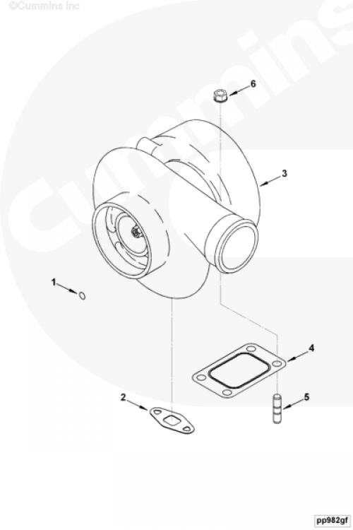 Турбокомпрессор для двигателя Cummins 6BT / EQB