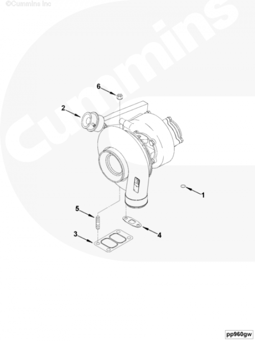 Турбокомпрессор Holset HX35W для двигателя Cummins 6BT / EQB