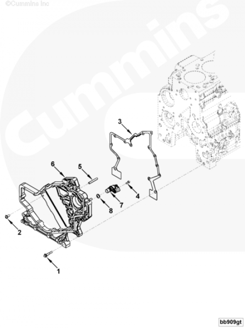 Прокладка корпуса шестерен распределительного вала переднего для двигателя Cummins 6ISBe 5.9L