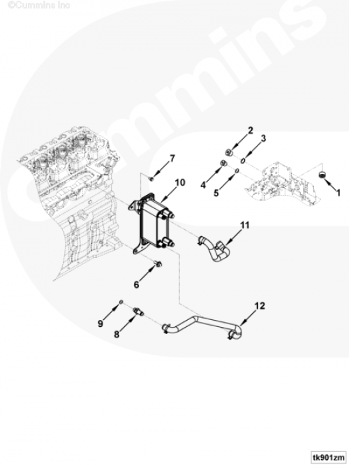 Шланг маслоохладитель для двигателя Cummins 6ISBe 5.9L