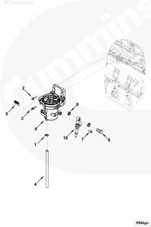 Трубка подачи топлива к фильтру для двигателя Cummins 6ISBe 5.9L