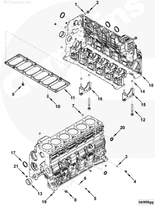 Блок цилиндров для двигателя Cummins 6ISBe 6.7L