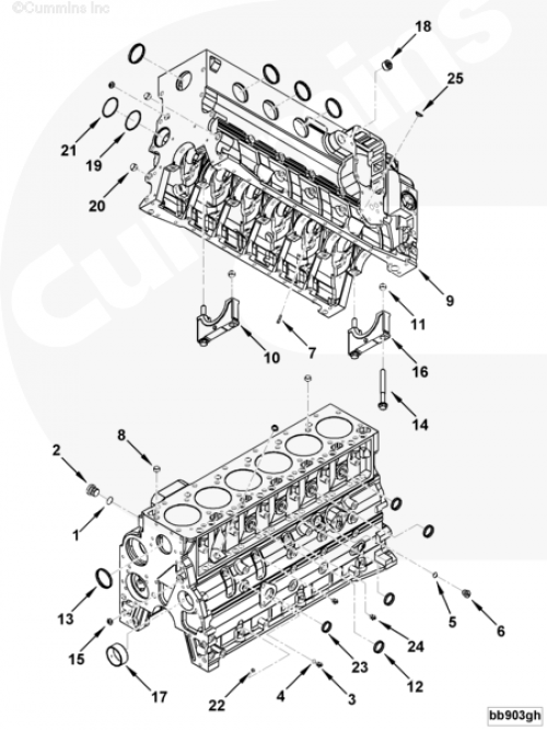 Блок цилиндров для двигателя Cummins 6ISBe 6.7L