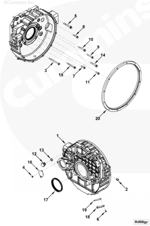 Пластина картера маховика для двигателя Cummins 6ISBe 6.7L