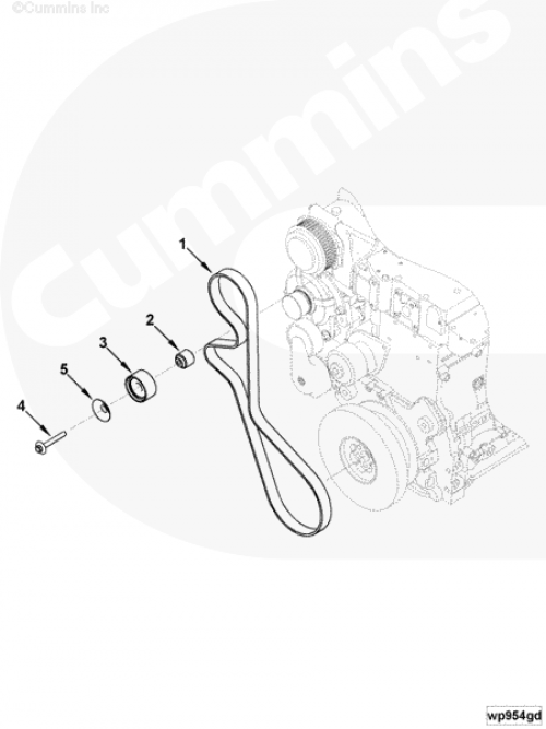 Проставка ролика промежуточного для двигателя Cummins 6ISBe 6.7L