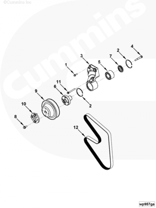 Ремень приводной 8PK1575 для двигателя Cummins 6ISBe 6.7L