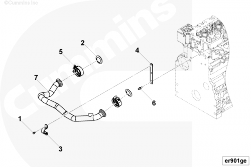 Хомут трубки воздушной перепускной для двигателя Cummins 6ISBe 6.7L