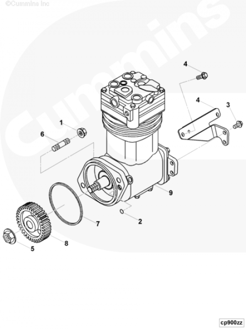 Воздушный компрессор для двигателя Cummins 6ISBe 6.7L