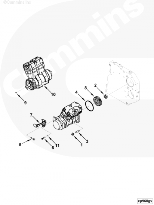 Воздушный компрессор для двигателя Cummins 6ISBe 6.7L