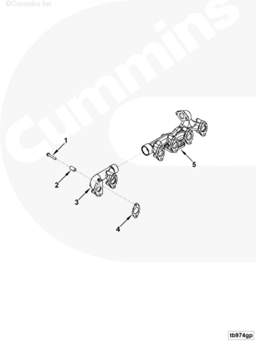 Выпускной коллектор для двигателя Cummins 6ISBe 6.7L