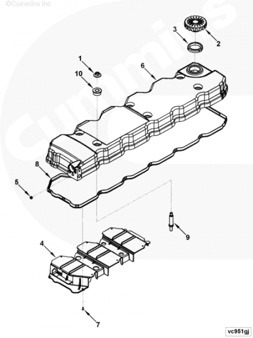 Заглушка клапанной крышки для двигателя Cummins 6ISBe 6.7L