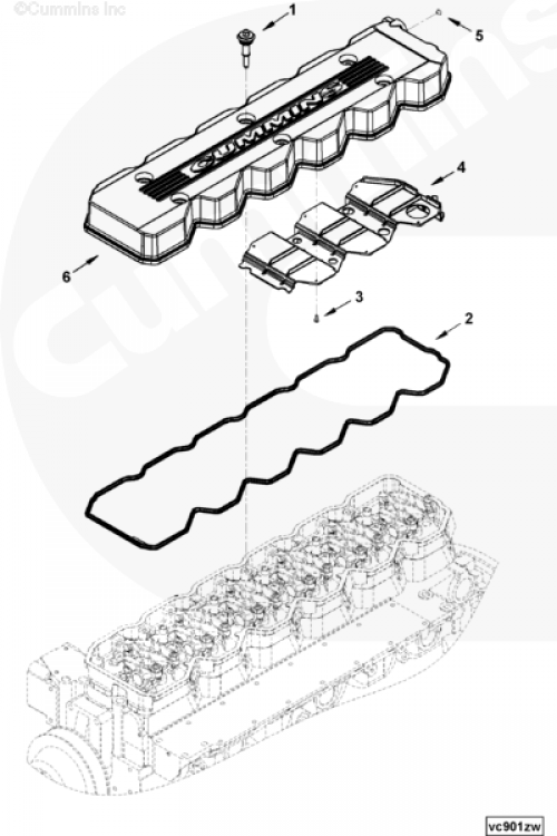 Крышка клапанная для двигателя Cummins 6ISBe 6.7L