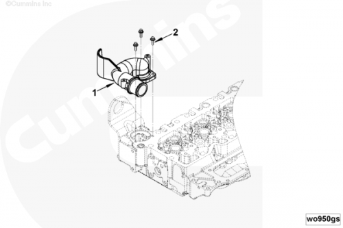 Патрубок выпускной водяной для двигателя Cummins 6ISBe 6.7L