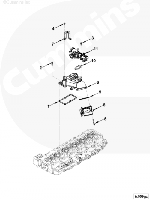 Прокладка патрубка забора воздуха для двигателя Cummins 6ISBe 6.7L